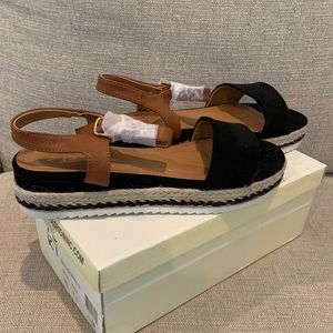 New black/brown platform shoes